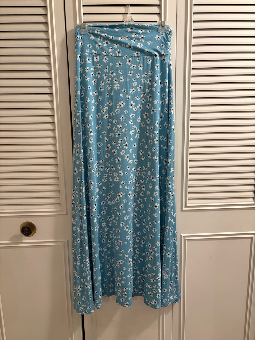 Blue Floral Maxi Skirt